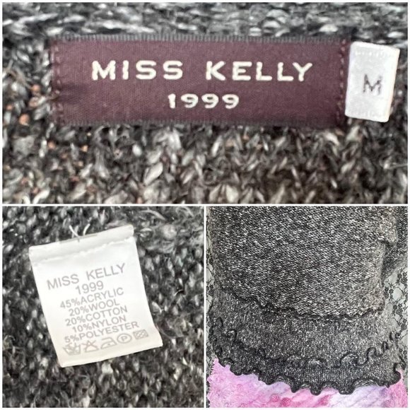 parisian chic style ruffles n bows cardigan sweater wool blend miss kelly 1969 - Picture 4 of 4